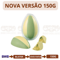 Kit Forma BWB Ovo Fatias com Silicone 3 partes Chocolate 6 FATIAS 150g + 5