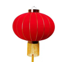 Luminária Japonesa Bonbori Tecido 37 cm Vermelha - Galleria 77