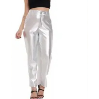 MODAS DOMI Calça Metalizada Cintura Alta 8426
