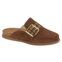 Mule Feminino Moleca Camurça Fivela