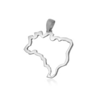 Pingente Mapa Do Brasil, Prata 925 - Trajano Joias