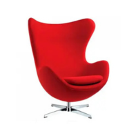 Poltrona Egg Suede Vermelha - Linn Design Decor