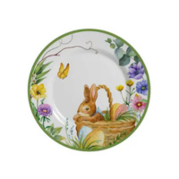 Pratos Sobremesa Easter Garden Alleanza 6 Pçs -Páscoa Coelho