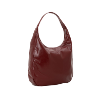 Bolsa Grande em PU com Efeito Brilhoso Bordô