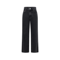 Calça Wide Leg Jeans com Cintura Alta Preto