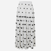 Saia Long Midi com Marias e Estampa Poá Branco