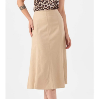 Saia Midi PKS Linho Bege - Bege