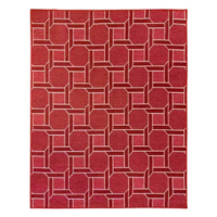 Tapete Sala Moderno Geometrico Corrente 100X150 Cm Vermelho - Tapetemagia
