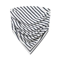 Top Feminino sem alça Assimétrico Listrado Com Decote Reto E Zíper Lateral