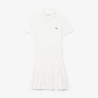 Vestido Polo Plissado em Piqué Stretch - Lacoste