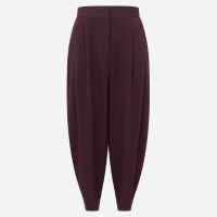 Calça Cenoura Alfaiatada com Pregas Frontais Vinho