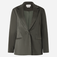 Blazer Oversized em Veludo com Botão Único Verde