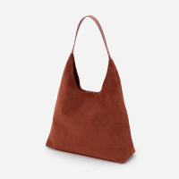 Bolsa Hobo Grande em Suede com Alça Contrastante Vermelho