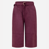 Bermuda Alongada em Suede com Cinto Faixa Vinho