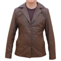 Blazer de Couro Feminino SV7524 - Marrom - Selaria Vertentes