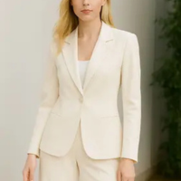 Blazer Feminino Alfaiataria Elegante Com Fechamento Frontal - La na Dani
