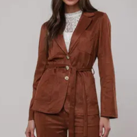 Blazer Suede Com Faixa Marrom Salvatore