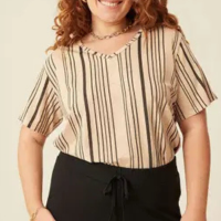 Blusa Plus Size Feminina Listrada Marisa-59027