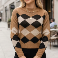 Blusa Tricot Manga Longa Detalhe Losango - Vitrine Collection