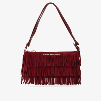 Bolsa Baguete Vinho Cabernet Franjas Couro