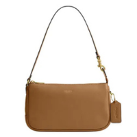 Bolsa COACH Plaza em Couro Marrom Mel 21x12x4 cm