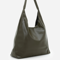 Bolsa Hobo Grande em PU com Alça Longa Marrom