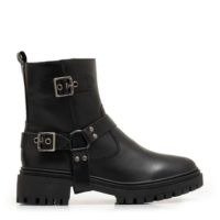 Bota Preta Couro Biker