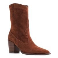 Bota Western Couro Camurça Marrom