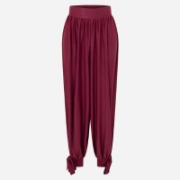 Calça Aladim em Piquet com Amarração no Tornozelo Vinho