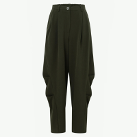 Calça Alfaiatada Barrel Verde Escuro