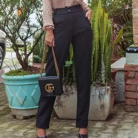 Calça Social Feminina Preta de Alfaiataria - Gioconda Portto