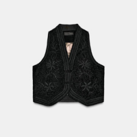 COLETE DE VELUDO COM BORDADOS ZW COLLECTION LIMITED EDITION