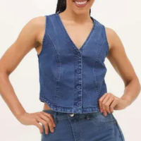 Colete Feminino Jeans Botões Marisa-51034