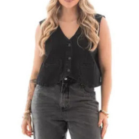 Colete Jeans Feminino Arauto Black Marmorizado - Arauto Jeans