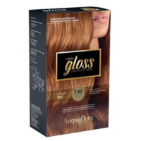 Coloração Creme Acquaflora Hidra Gloss 7.43 Louro Natural Acobreado Dourado