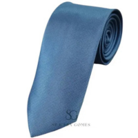 Gravata azul marinho tecido trabalhado quadradinho para padrinhos e eventos