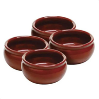 Kit 4 Tigelas Cumbucas De Cerâmica 500ml Cor Marrom Sopas Caldinhos Restaur