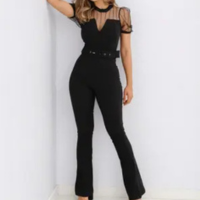 Macacão em bengaline e renda - Menina Bonita