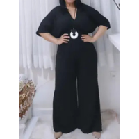 Macacão preto em viscose - Hadassa Modas