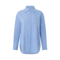 Camisa Manga Longa com Bolso Frontal Azul