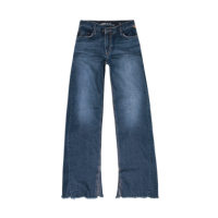 CALÇA FEMININA JEANS WIDE ABERTURA BARRA