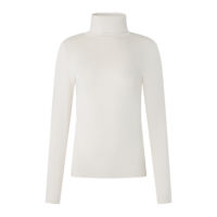 Suéter em Tricô com Gola Alta Estruturada Off White