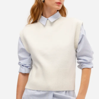 colete feminino de tricot texturizado off white