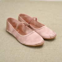 Rosa cetim ballet flats sapatos femininos dedo do pé redondo elástico macio