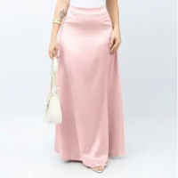 Saia Longa Feminina Midi Acetinado Cintura Alta Leve E Elegante Verão - SWI