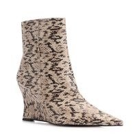 Bota Anabela Alt Python Bege/Preto