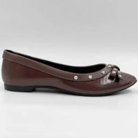 Sapatilha Moleca Bico Fino em Verniz com Laço Feminina