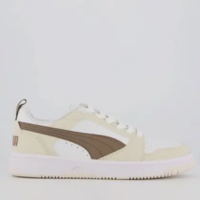 Tênis Puma Rebound V6 Low Branco e Bege