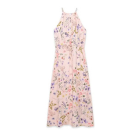 Vestido Longo Estampa Floral Rosa