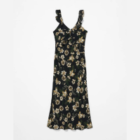 Vestido Alça Floral Botânico Neutro